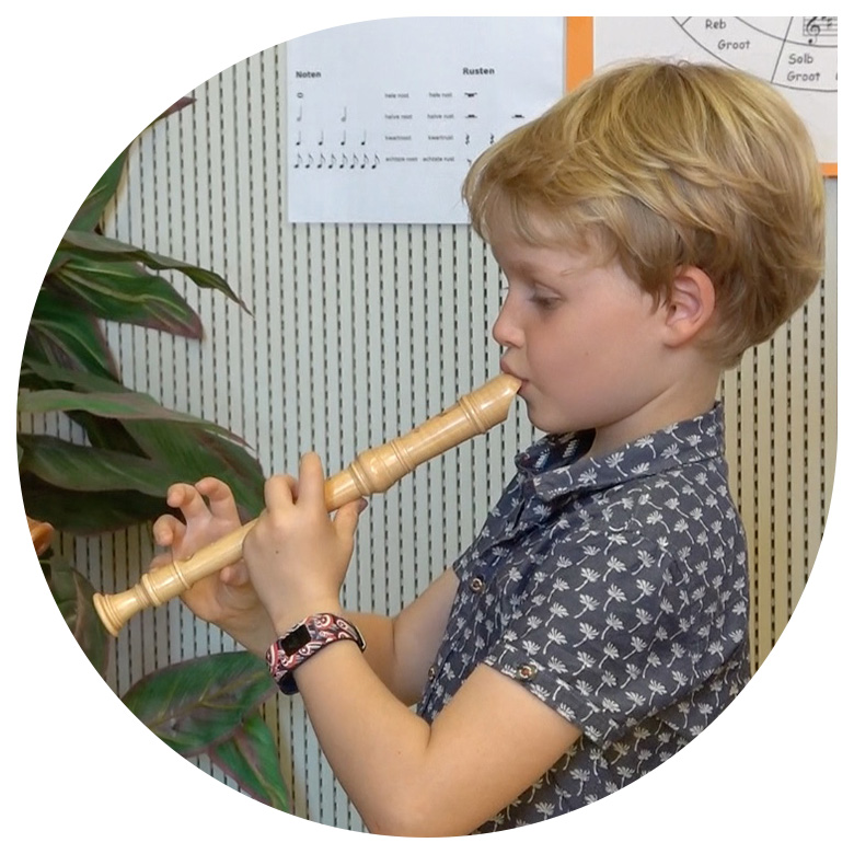 Instrument blokfluit in de academie van Grimbergen